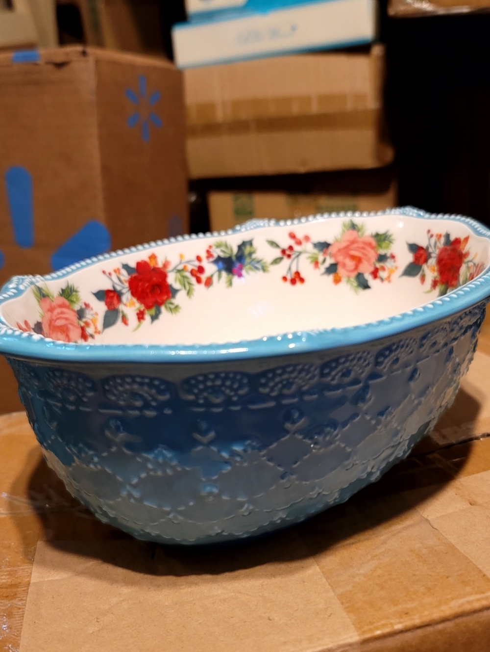 Pioneer Woman Cheerful Rose Vegetable Bowl